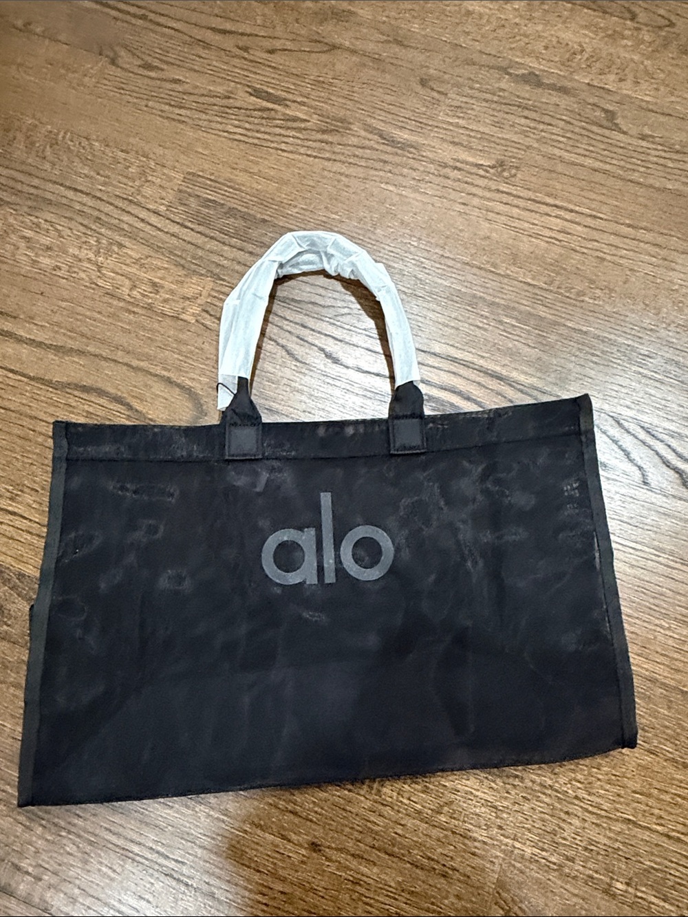 Alo Black mesh Logo Tote Bag